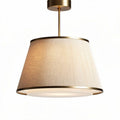 Fabric drum pendant light with brass finish 30 x 30 x 25cm for indoor use