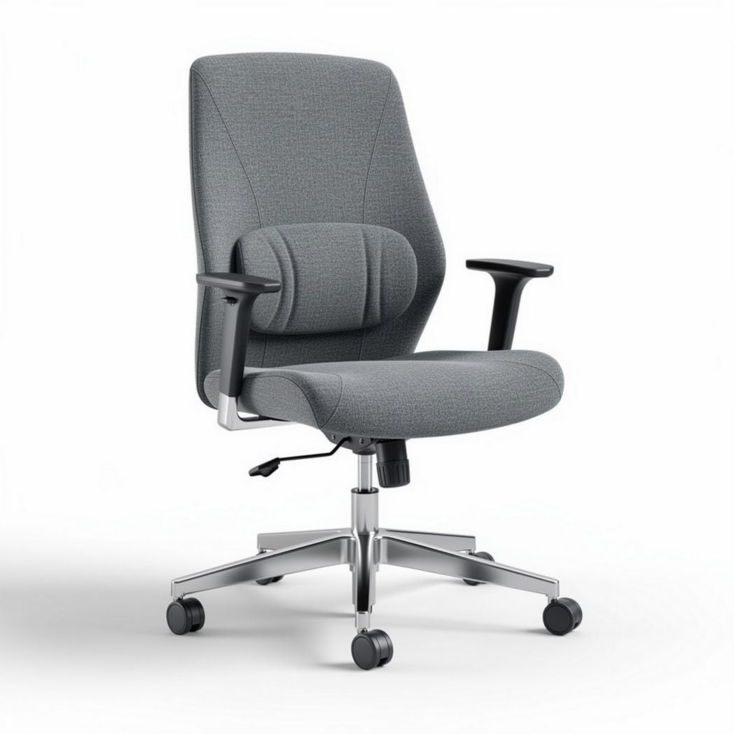 Ergonomic office chair with adjustable height and fabric upholstery grey 65 x 65 x 120cm